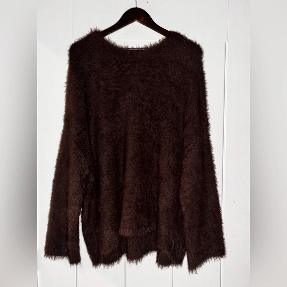 Free People Harrison Bunny Ultra Soft Drop Sleeve Oversized Sweater Women M NEW